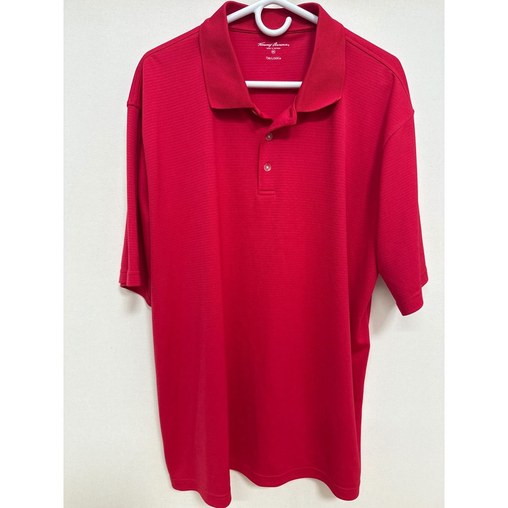 Tommy Armour Mens XXL Red Dri-Logic Golf Polo Shirt Short Sleeve Textured